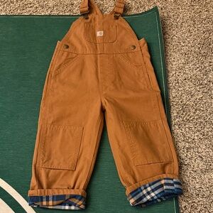 Kids Carhartt Enforced Knee Flannel Lined Overalls, Size 3T